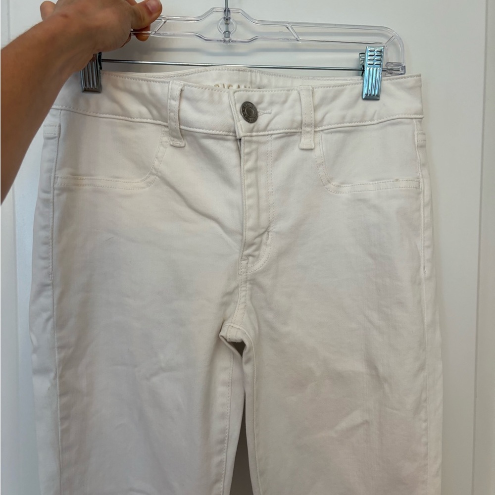 American Eagle Outfitters Straight Leg White Jeans - Skinny Jean / Summer Pant